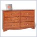Prepac Monterey Cherry Condo Sized 6 Drawer Double Dresser