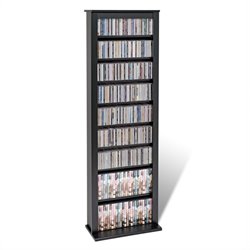 Prepac Slim Barrister CD DVD Media Storage Tower in Black