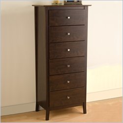 Prepac Manhattan 6 Drawer Lingerie Chest in Espresso Finish