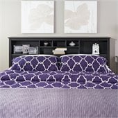 Prepac Sonoma Black King Bookcase Headboard