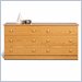 Prepac 6 Drawer Double Dresser in Oak Finish