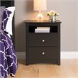 ADD TO YOUR SET: Prepac Sonoma Black Tall 2 Drawer Night Stand