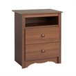 ADD TO YOUR SET: Prepac Monterey Cherry Tall 2 Drawer Night Stand