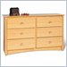 Prepac Sonoma Maple Condo Sized 6 Drawer Double Dresser