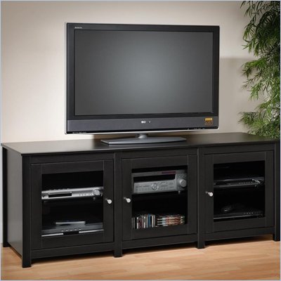 Prepac Arturo Series Plasma/LCD 3 Door Cabinet TV Stand in Black Finish 