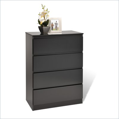 Prepac Avanti Four Drawer Dresser in Black