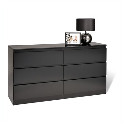 Prepac Avanti Six Drawer Dresser in Black