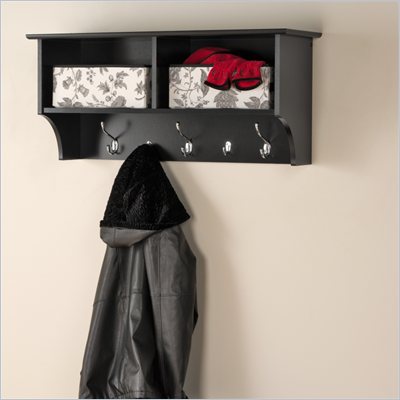 Prepac 36" Wide Hanging Entryway Shelf in Black