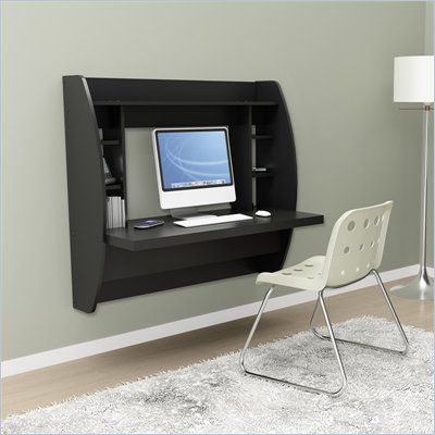 Prepac Floating Desk with Storage in Black
