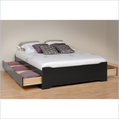 Prepac Coal Harbor Platform Storage Bed in Black Finish