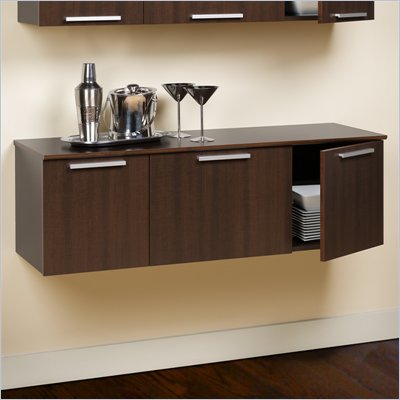 Prepac Coal Harbor Wall Mounted Buffet in Espresso