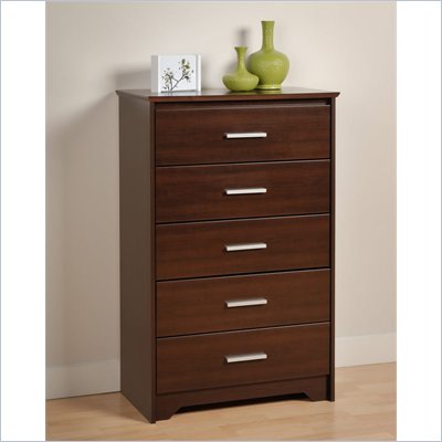 Prepac Coal Harbor 5 Drawer Chest in Espresso Finish