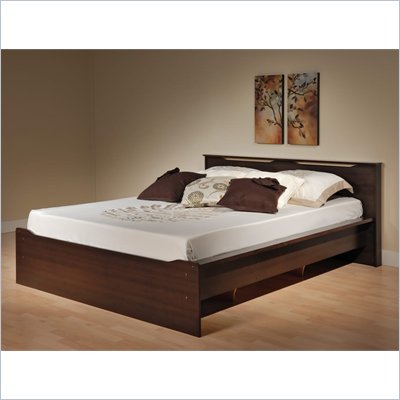 Prepac Coal Harbor Full Platform Bed in Espresso Finish