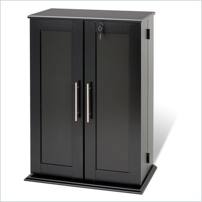 Prepac Small Shaker Style Deluxe Media Cabinet in Black