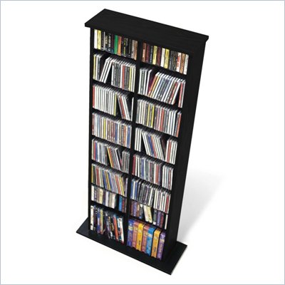 Prepac Double CD DVD Media Storage Rack in Black