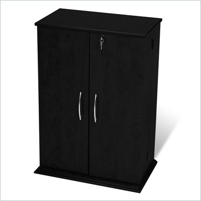 Prepac Locking CD DVD Media Storage Cabinet in Black
