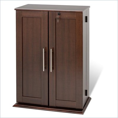 Prepac Small Shaker Style Deluxe Media Cabinet in Espresso