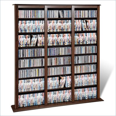 Prepac Triple Barrister Media Tower in Espresso Finish