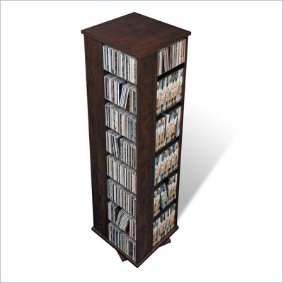 Prepac 4 Sided Spinner Media Tower in Espresso Finish