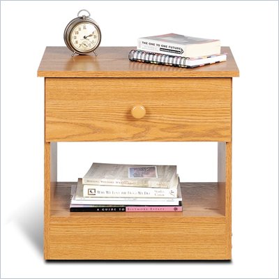 Prepac One Drawer Night Stand in Oak Finish