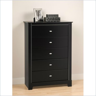 Prepac Kallisto 5 Drawer Chest in Black Finish