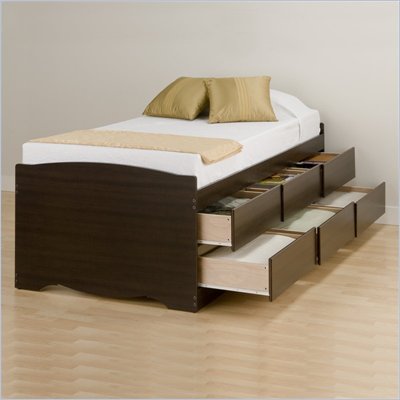 Furniture Store Manhattan on Prepac Manhattan Tall Twin Platform Storage Bed In Espresso   Ebt 4106