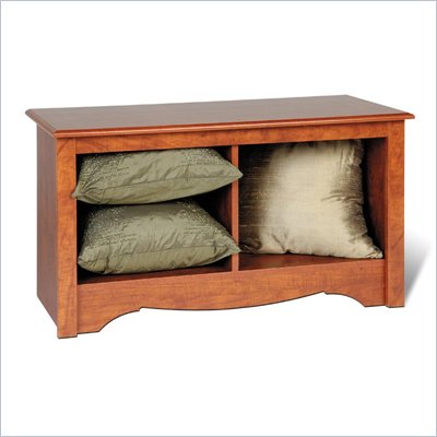 Prepac Monterey Cherry Twin Cubby Storage Bench