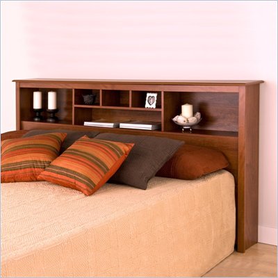 Prepac Monterey King Bookcase Headboard in Cherry Finish