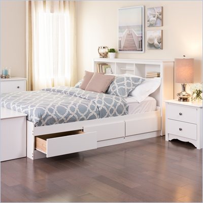 Storage Platform Queen on Monterey White Queen Bookcase Platform Storage Bed Wbq 6200 Kit