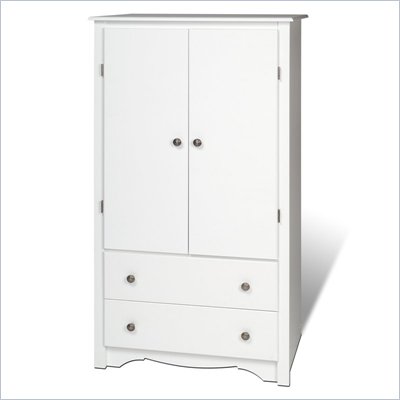 Prepac Monterey White TV/Wardrobe Armoire
