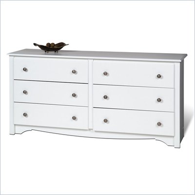 Prepac Monterey White 6 Drawer Double Dresser