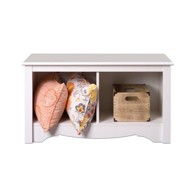 Prepac Monterey White Twin Cubby Bench