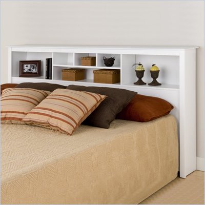 Prepac Monterey White King Bookcase Headboard