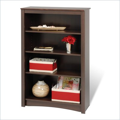 Prepac 48" 4 Shelf Bookcase in Espresso Finish