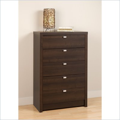 Prepac Series 9 Designer 5 Drawer Chest in Espresso