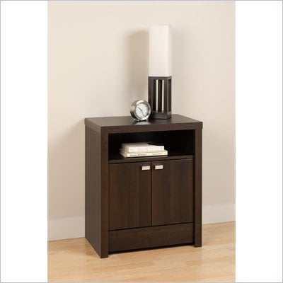 Prepac Series 9 Designer 2 Door Tall Nightstand in Espresso