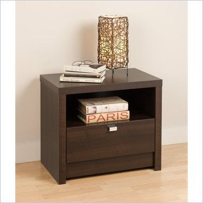 Prepac Series 9 Designer 1 Drawer Nightstand in Espresso