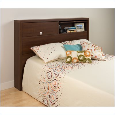 Prepac Series 9 Designer Full / Queen Headboard in Medium Brown Walnut