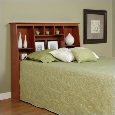 Prepac Slant-Back Tall Full / Queen Bookcase Headboard in Cherry