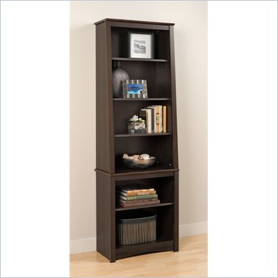 Prepac Slant-Back Bookcase in Espresso Finish