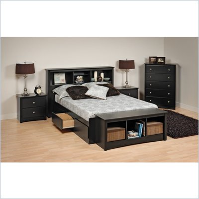 Prepac Sonoma Platform Storage 4 Piece Bedroom Set 