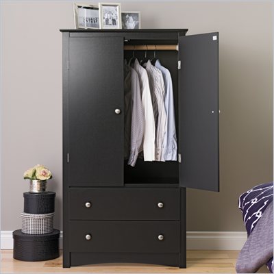 Prepac Sonoma Black TV/Wardrobe Armoire