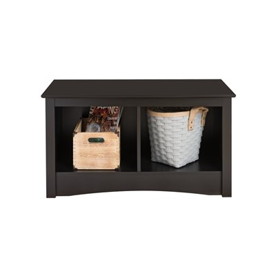 Prepac Sonoma Black Twin Cubby Bench