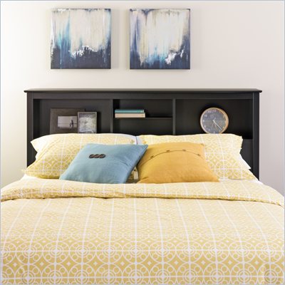 Black Full Size Headboard on Prepac Sonoma Black Full Queen Bookcase Headboard Bsh 6643
