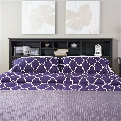 Prepac Sonoma Black King Bookcase Headboard