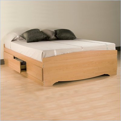 Prepac Sonoma Maple Double Platform Storage Bed