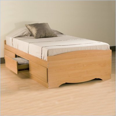 Prepac Sonoma 3 Drawer Twin Platform Storage Bed in Maple