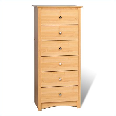 Prepac Sonoma 6 Drawer Lingerie Chest in Maple Finish