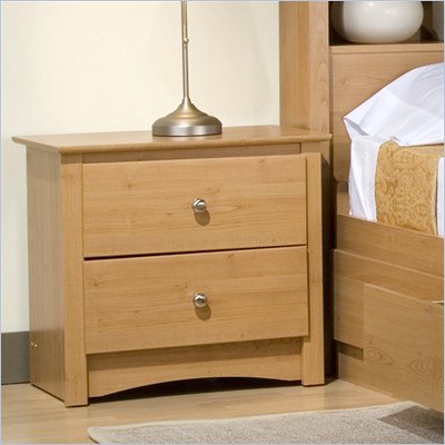 Prepac Sonoma 2 Drawer Night Stand Light Maple Night Table