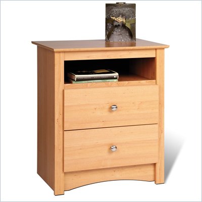 Prepac Sonoma Maple Tall 2 Drawer Night Stand